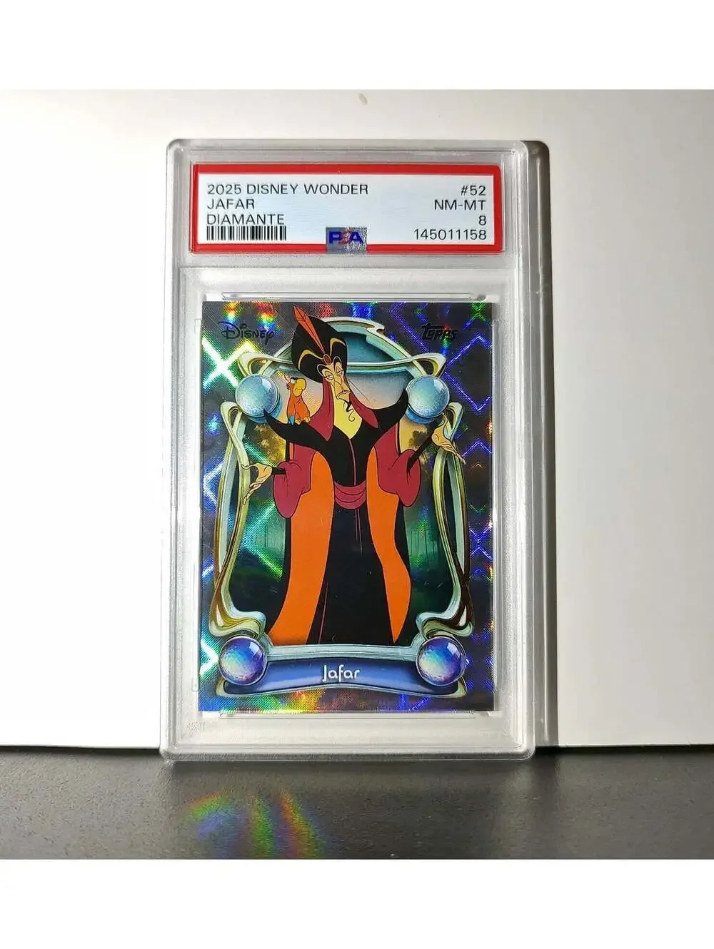 Jafar 2025 Topps Disney Wonder #52 Winter Variant Card Aladdin PSA 8